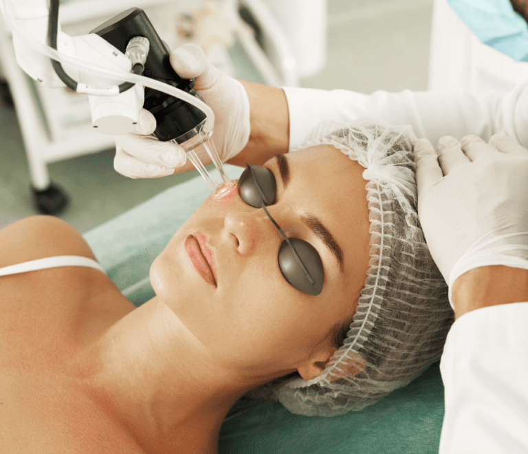 doctor and patient during laser treatment