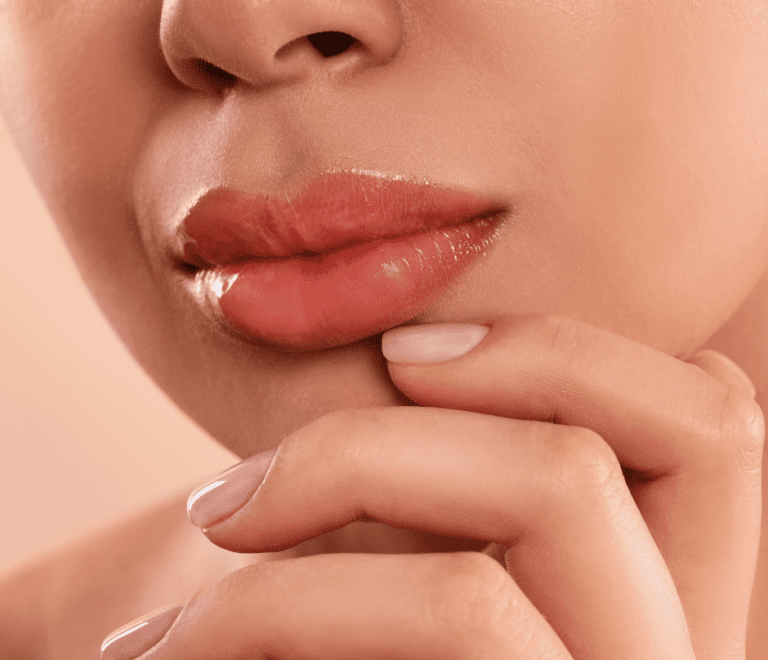 woman showing her beautiful lips lip trends