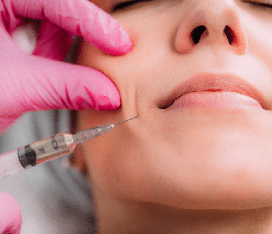 a patient undergoes FDA-approved dermal fillers