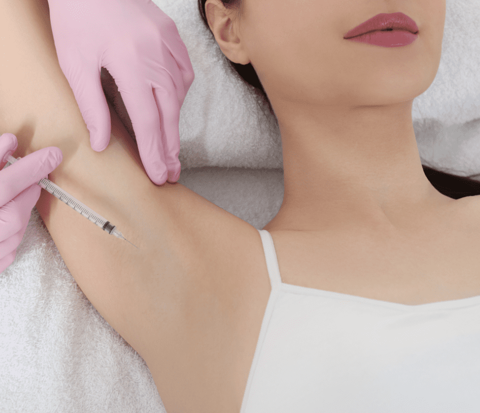 woman undergoes botox treatment for hyperhidrosis