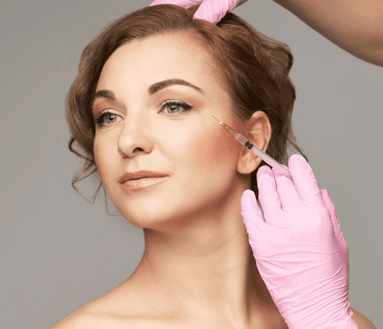 beautiful woman undergoes botox