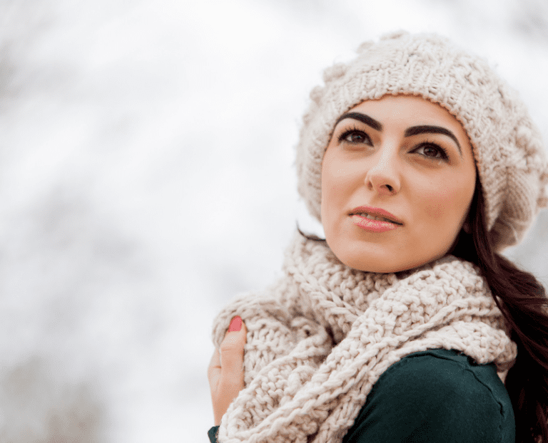 woman with healthy winter skin