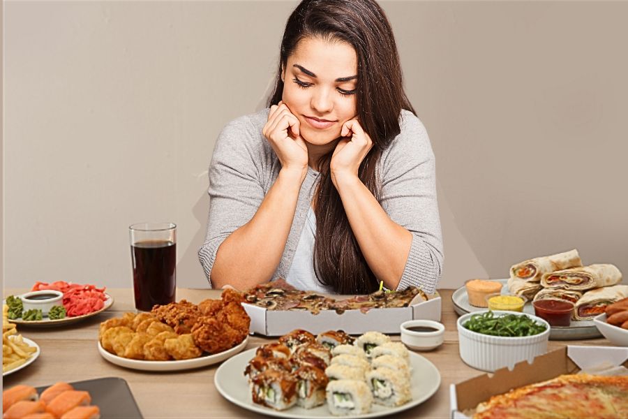 various foods on the table