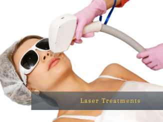 woman having facial laser treatment