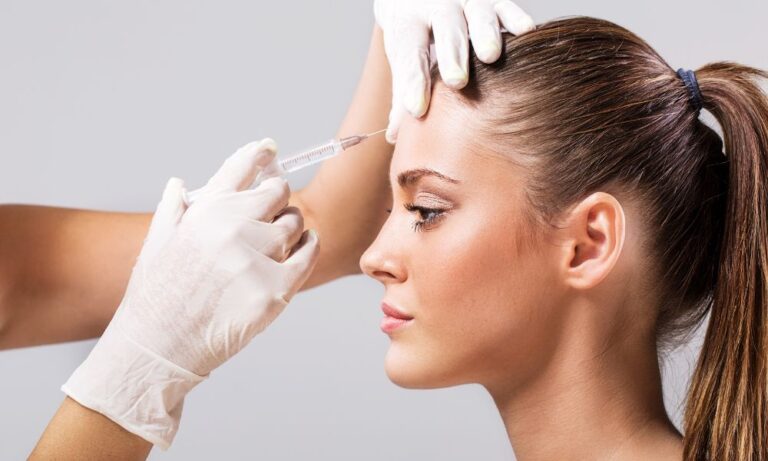 botulinum toxin injection on forehead