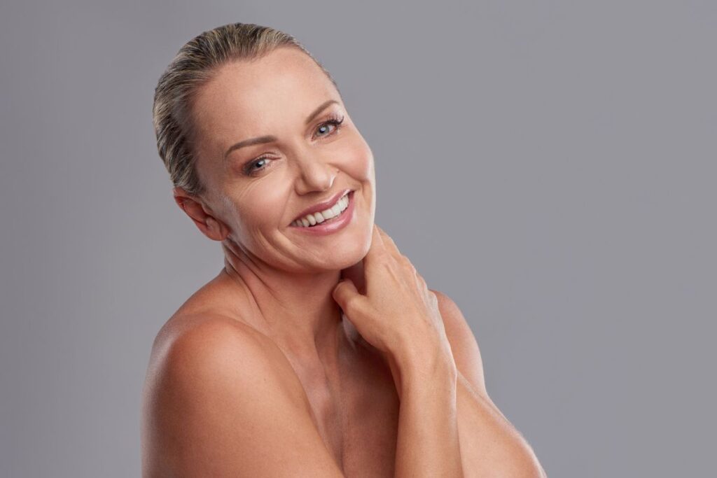 woman maintaining her beauty with botox
