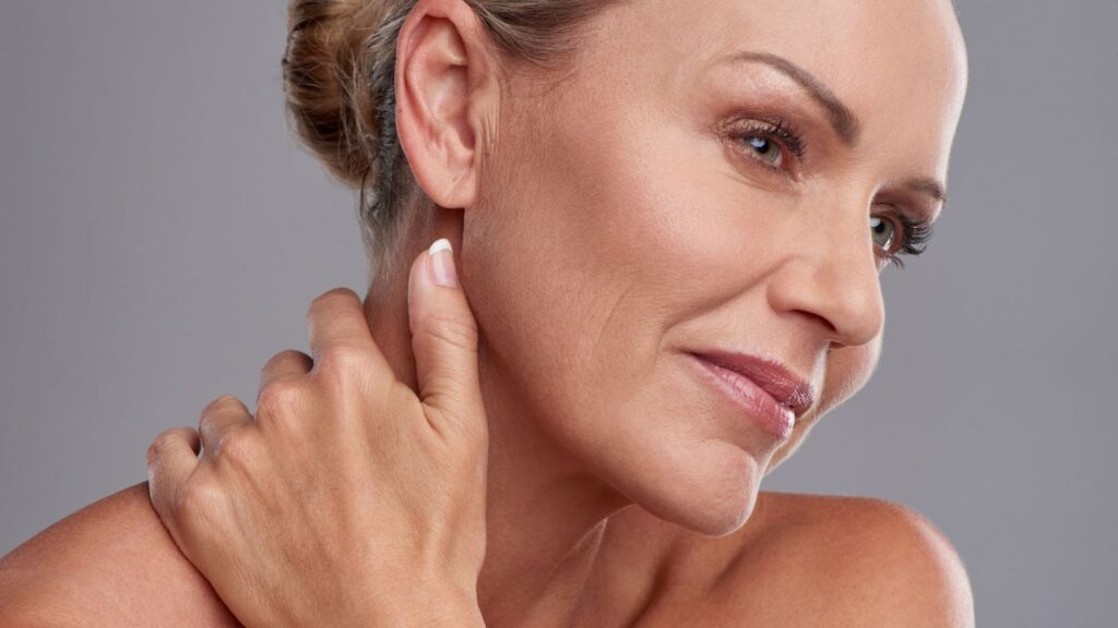 Powerfully Aging woman with Saint Aesthetix Med Spa
