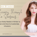 Saint Aesthetix guide on how seasonal IV therapy differs between winter and summer for optimal health.