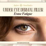 Close-up of a woman's eye for Saint Aesthetix Under Eye Dermal Filler.