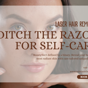Professional laser hair removal procedure in progress