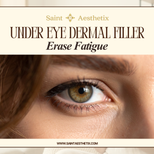 Close-up of a woman's eye for Saint Aesthetix Under Eye Dermal Filler.