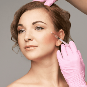 beautiful woman undergoes botox