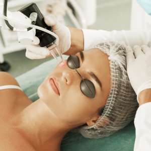 doctor and patient during laser treatment